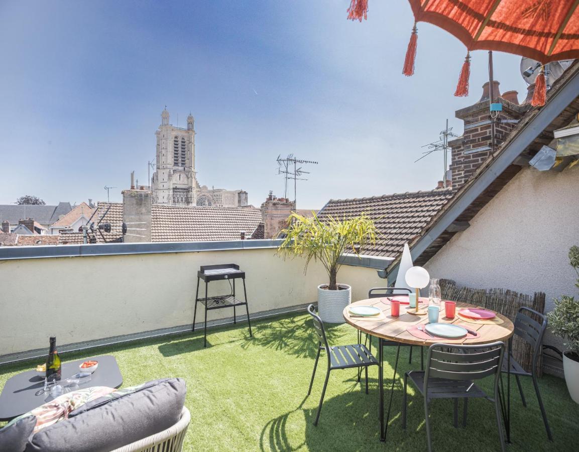 Le Rooftop - Vue Cathedrale - Climatisation Troyes Exterior photo